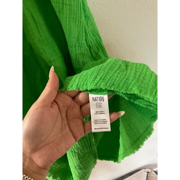 Nation LTD Adele Midi Dress Lime Green Gauzy Lightweight Slip Size S - Picture 8 of 8
